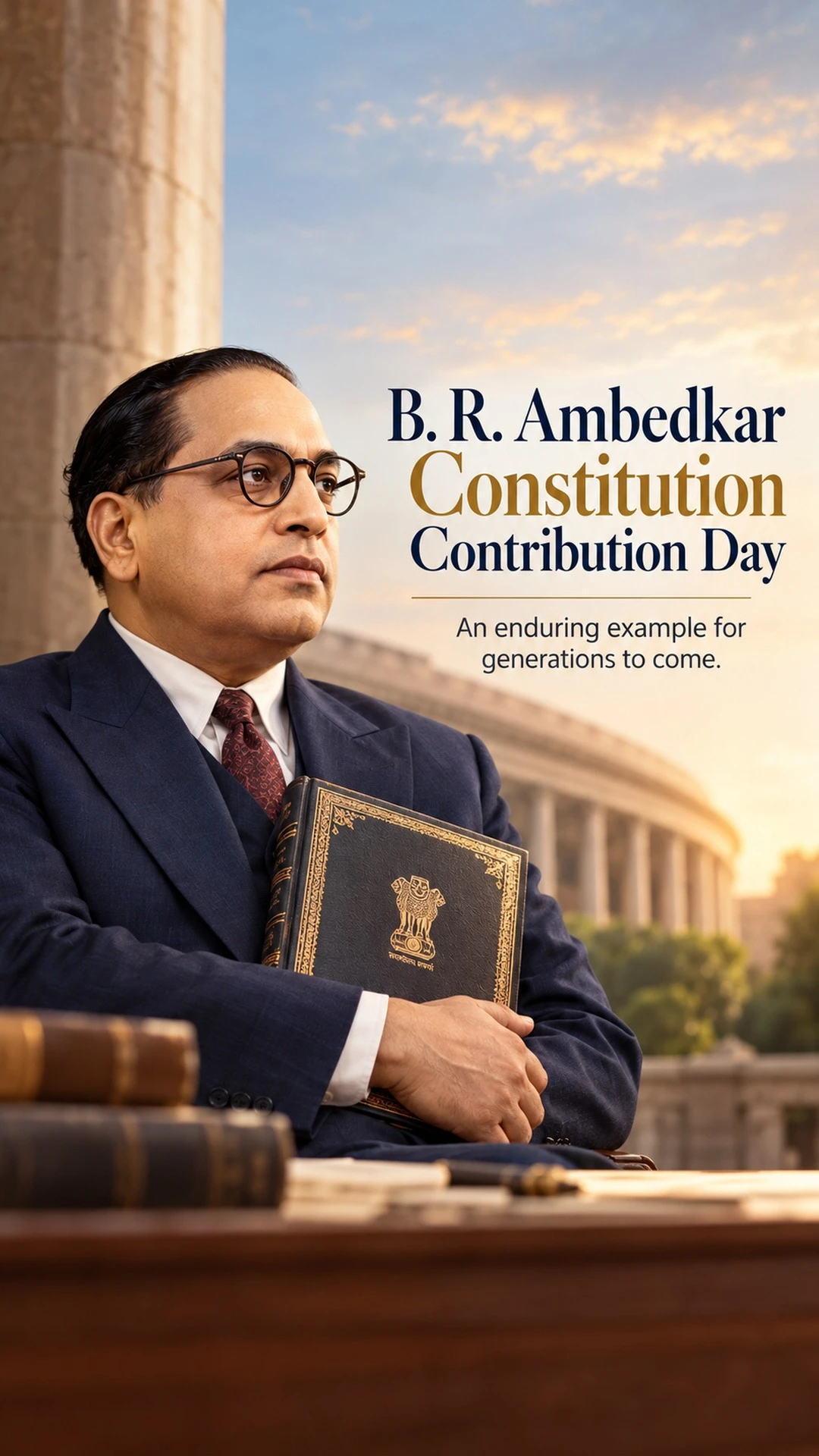 B. R. Ambedkar Constitution Contribution Day - B. R. Ambedkar Constitution Contribution Day Invitation Template by Reel Invite