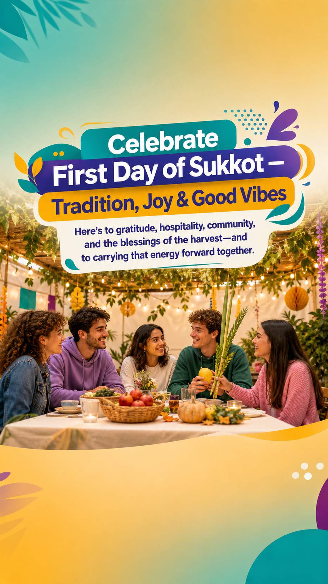 First Day of Sukkot - First Day of Sukkot Invitation Template by Reel Invite