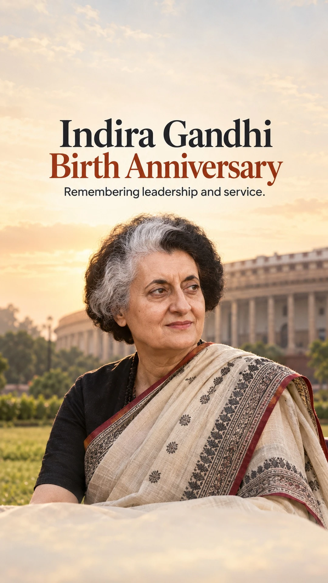 Indira Gandhi Birth Anniversary - Indira Gandhi Birth Anniversary Invitation Template by Reel Invite