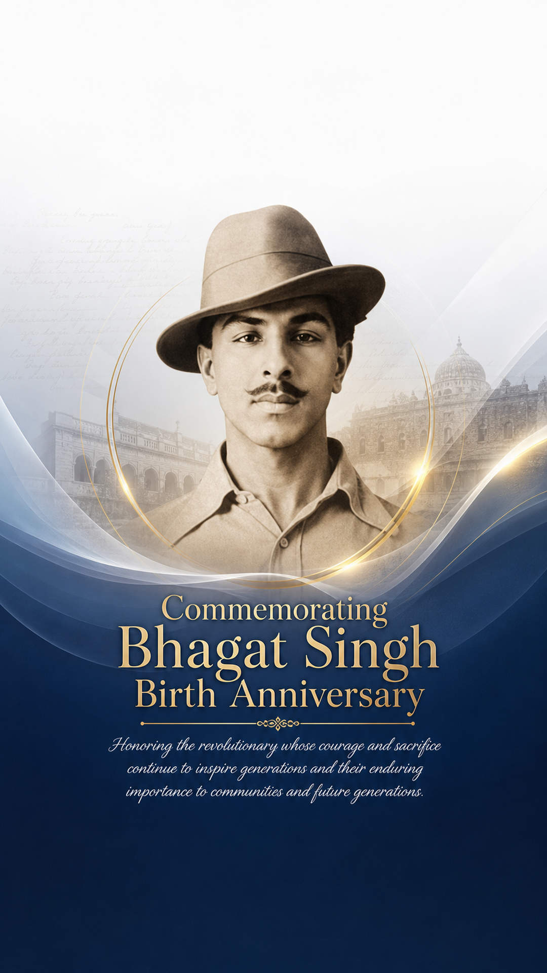 Bhagat Singh Birth Anniversary - Bhagat Singh Birth Anniversary Invitation Template by Reel Invite