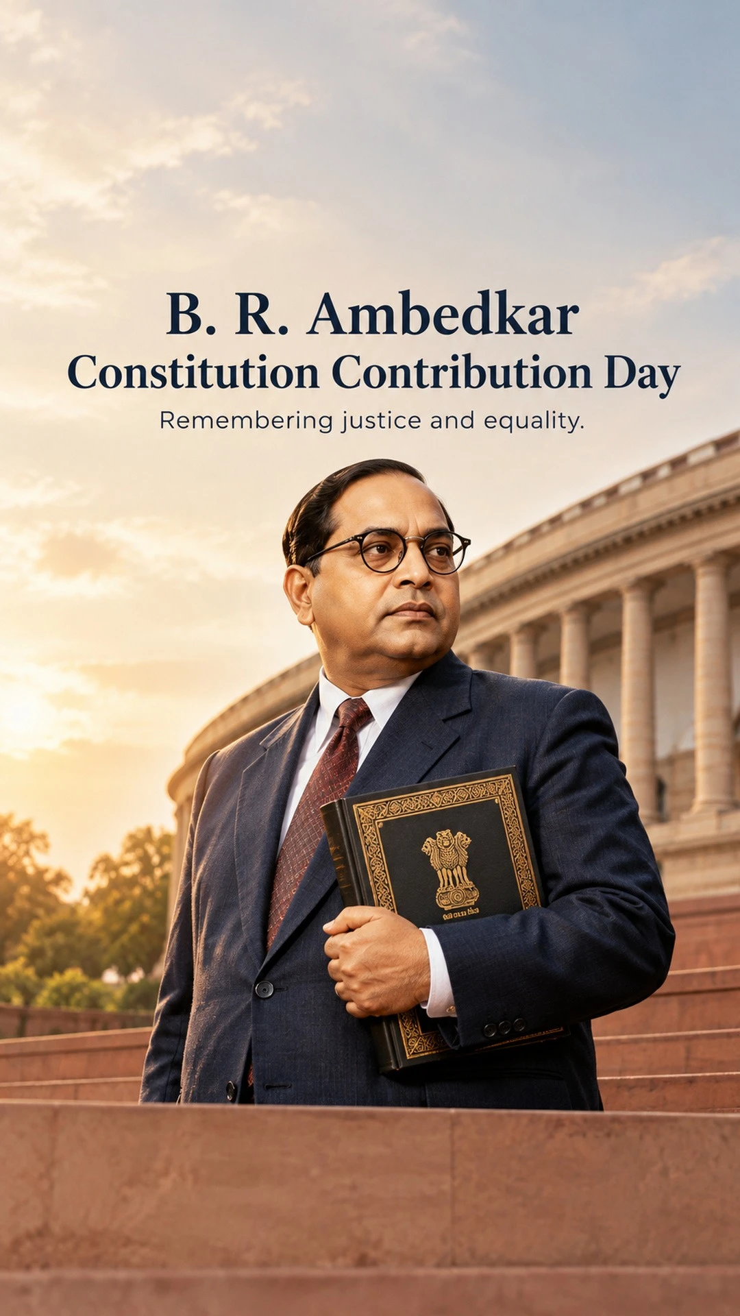 B. R. Ambedkar Constitution Contribution Day - B. R. Ambedkar Constitution Contribution Day Invitation Template by Reel Invite