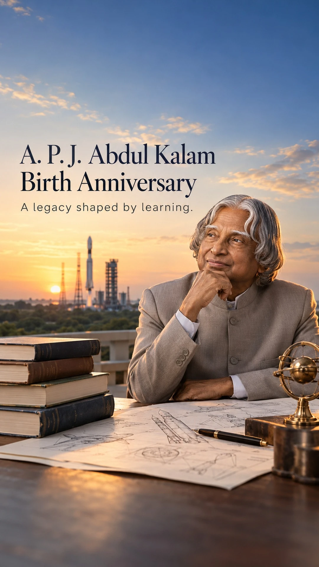 A. P. J. Abdul Kalam Birth Anniversary - A. P. J. Abdul Kalam Birth Anniversary Invitation Template by Reel Invite
