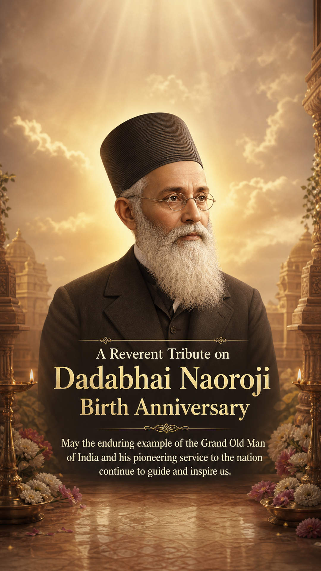 Dadabhai Naoroji Birth Anniversary - Dadabhai Naoroji Birth Anniversary Invitation Template by Reel Invite