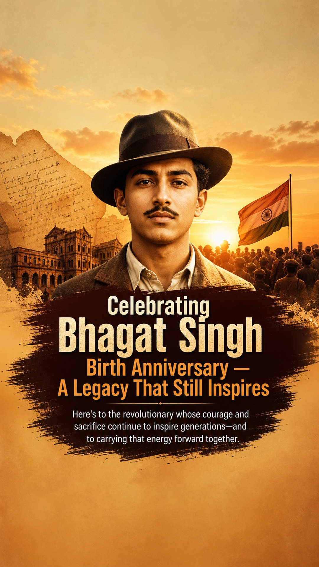 Bhagat Singh Birth Anniversary - Bhagat Singh Birth Anniversary Invitation Template by Reel Invite
