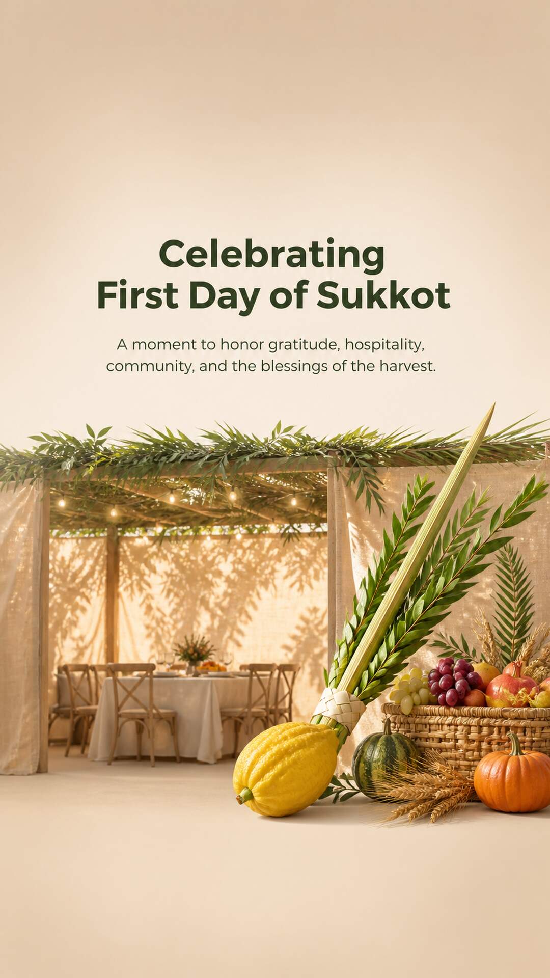 First Day of Sukkot - First Day of Sukkot Invitation Template by Reel Invite