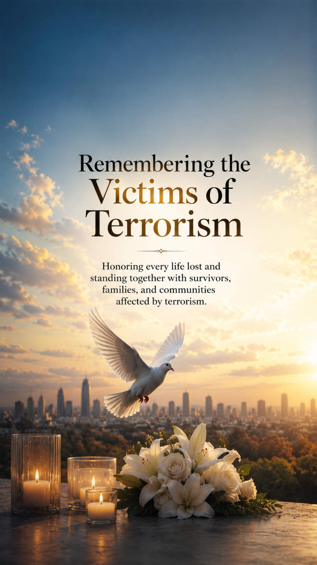 International Day of Remembrance and Tribute to the Victims of Terrorism - International Day of Remembrance and Tribute to the Victims of Terrorism Invitation Template by Reel Invite