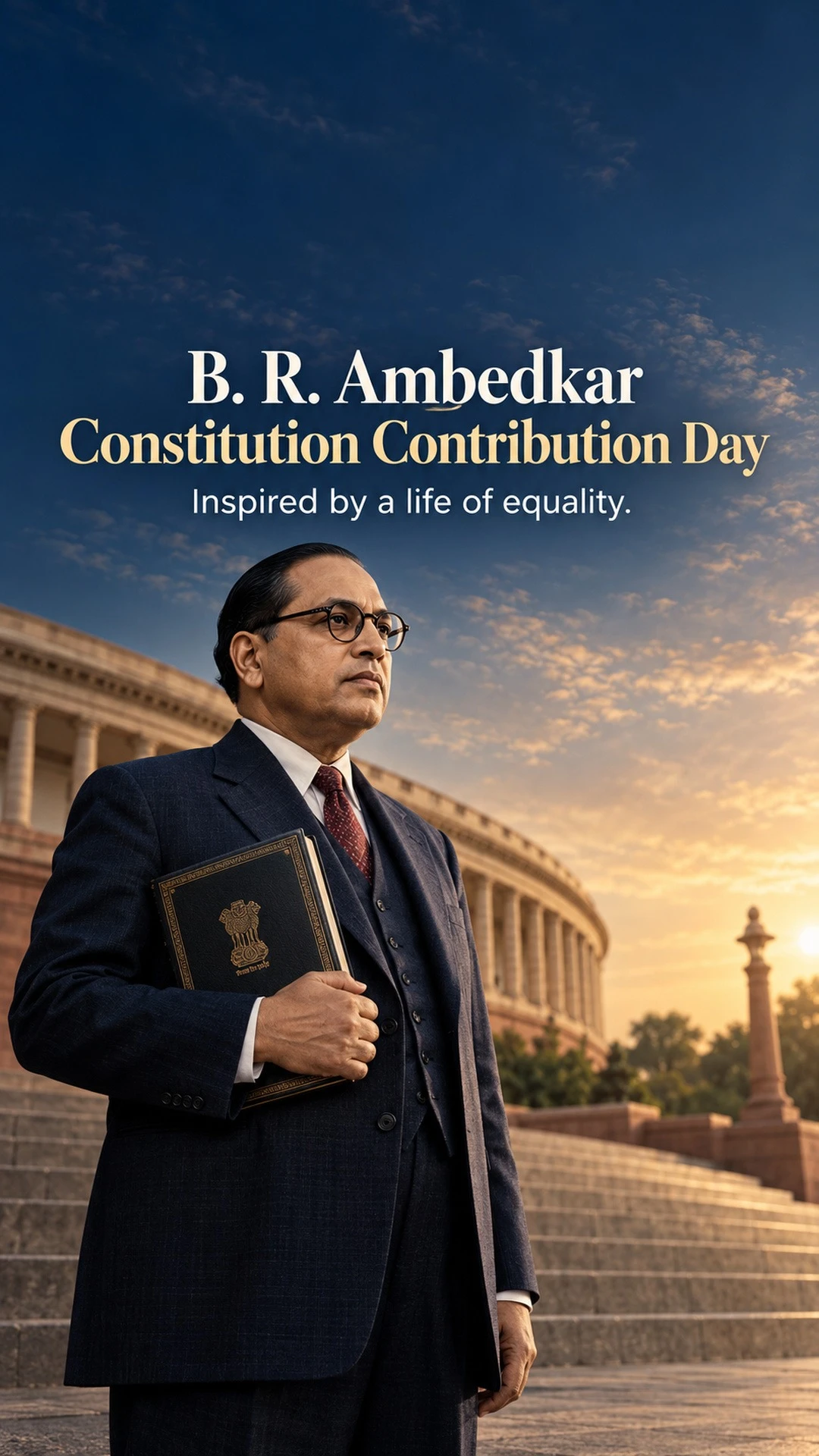 B. R. Ambedkar Constitution Contribution Day - B. R. Ambedkar Constitution Contribution Day Invitation Template by Reel Invite