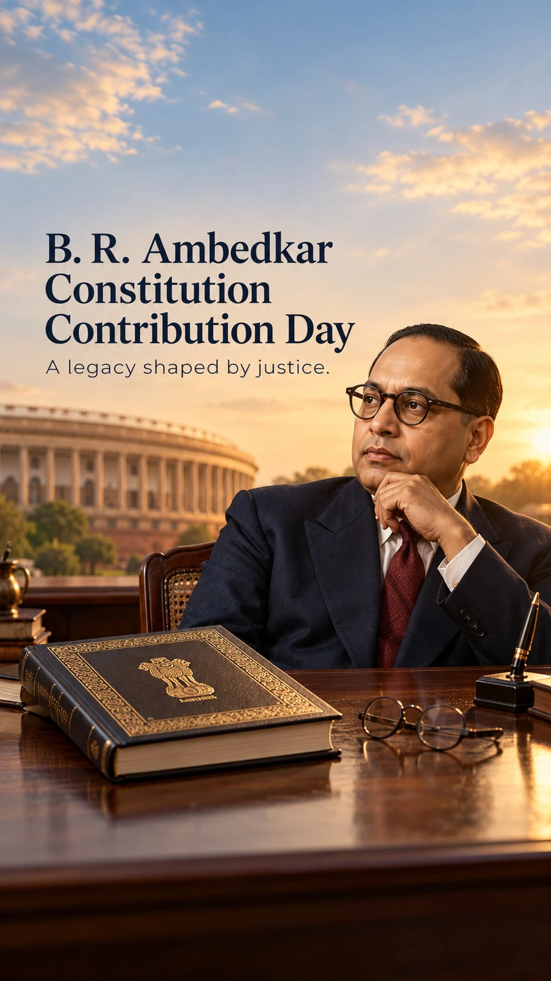 B. R. Ambedkar Constitution Contribution Day - B. R. Ambedkar Constitution Contribution Day Invitation Template by Reel Invite