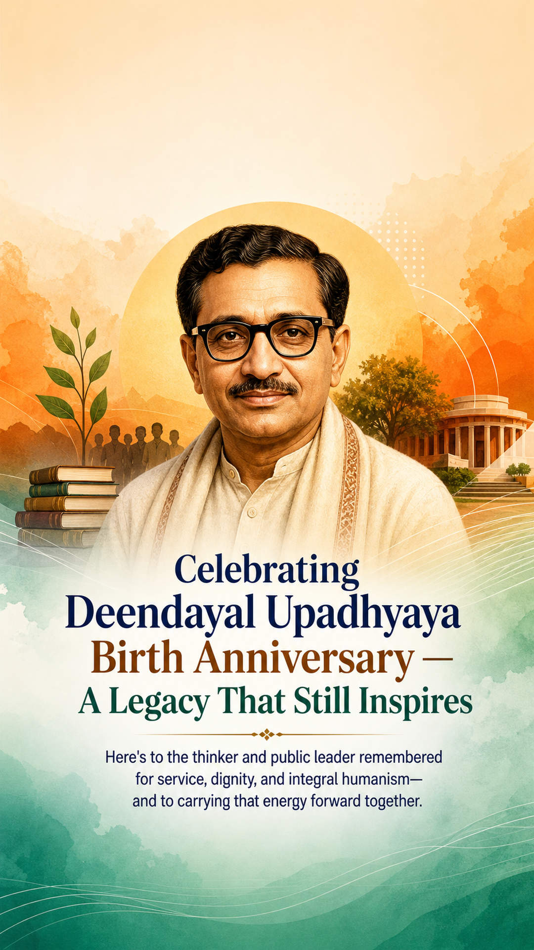 Deendayal Upadhyaya Birth Anniversary - Deendayal Upadhyaya Birth Anniversary Invitation Template by Reel Invite
