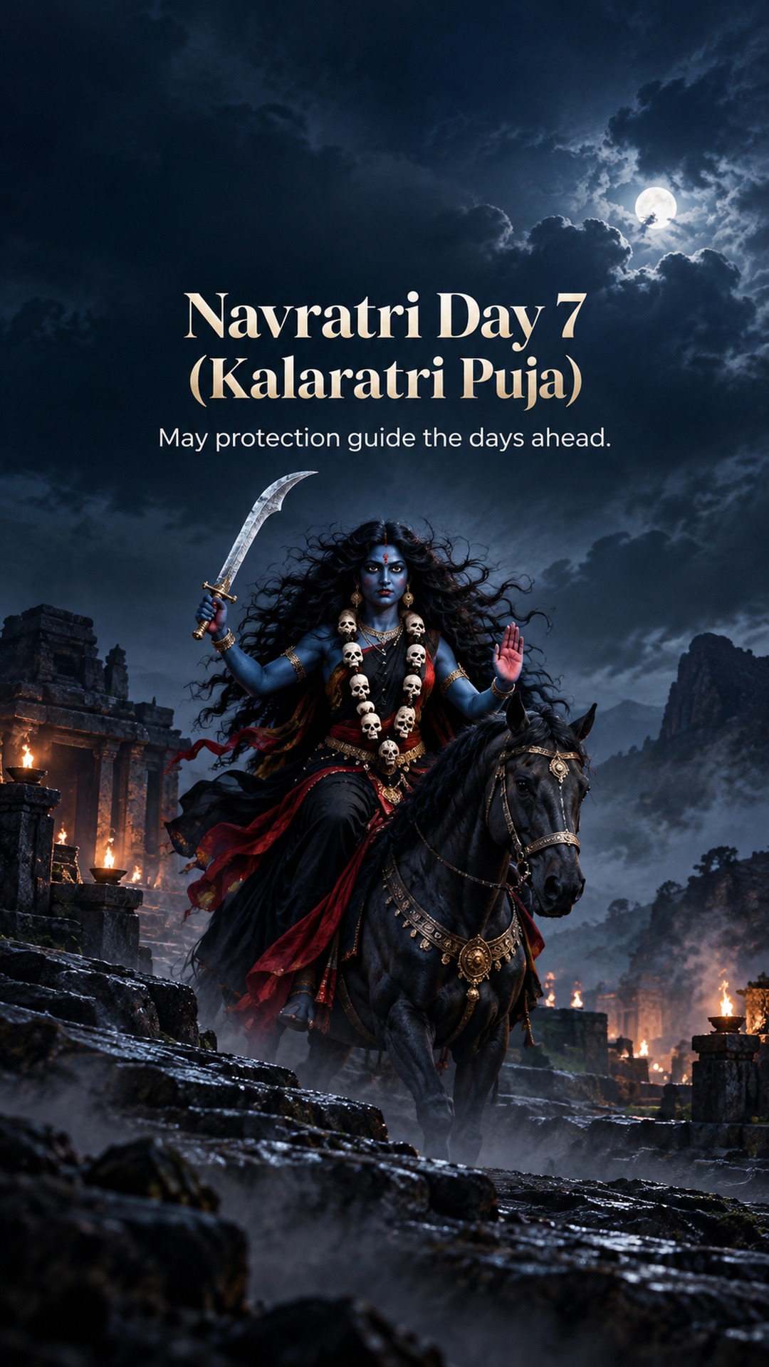 Navratri Day 7 (Kalaratri Puja) - Navratri Day 7 (Kalaratri Puja) Invitation Template by Reel Invite