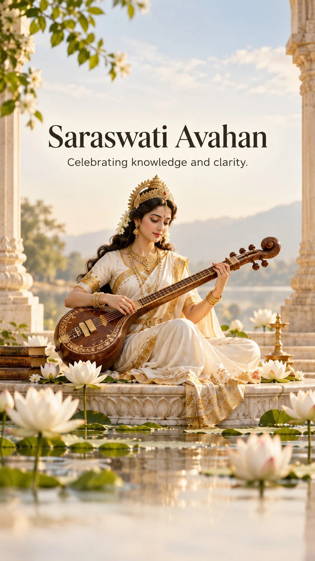 Saraswati Avahan - Saraswati Avahan Invitation Template by Reel Invite