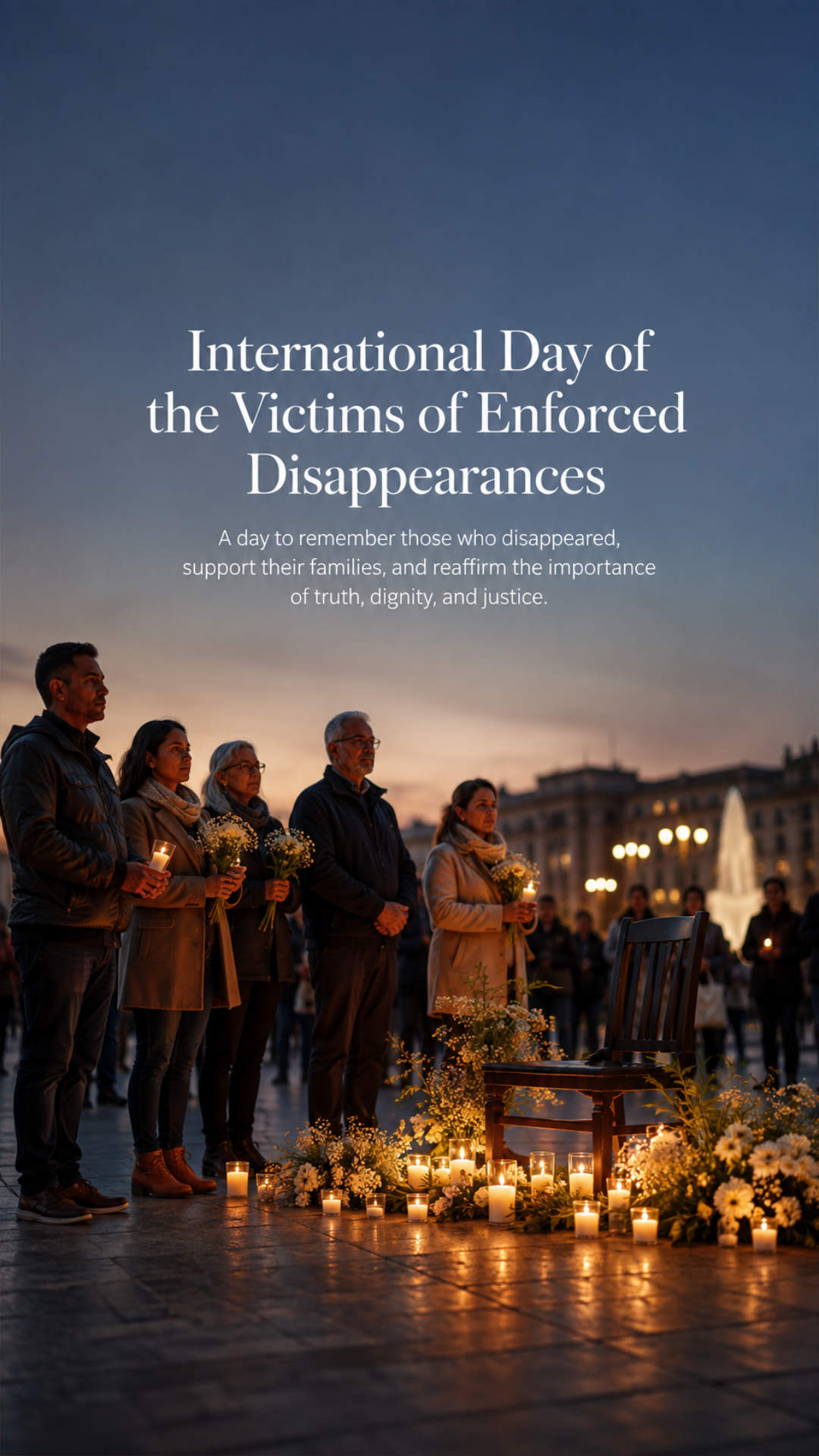 International Day of the Victims of Enforced Disappearances - International Day of the Victims of Enforced Disappearances Invitation Template by Reel Invite