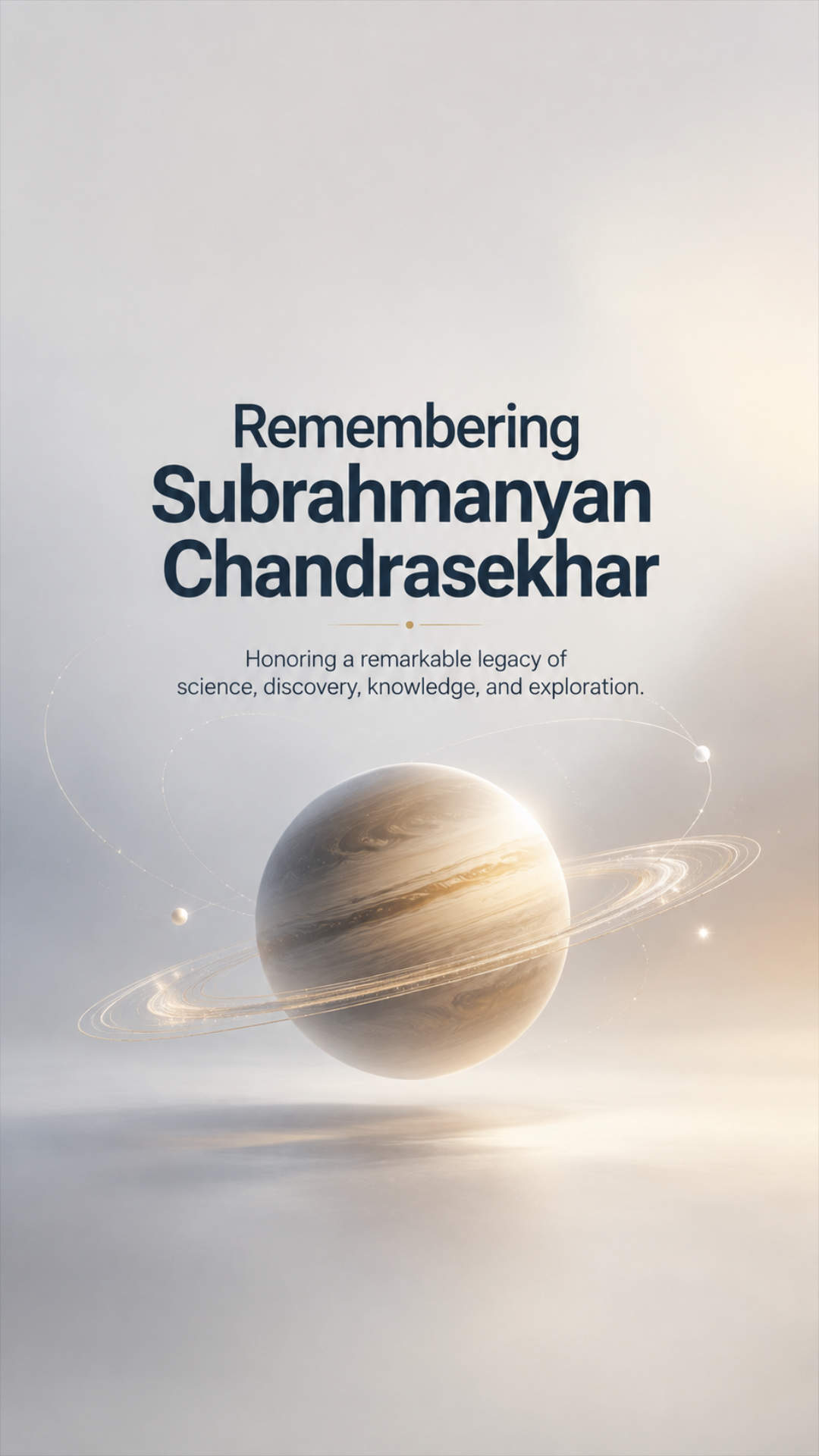 Subrahmanyan Chandrasekhar Death Anniversary - Subrahmanyan Chandrasekhar Death Anniversary Invitation Template by Reel Invite