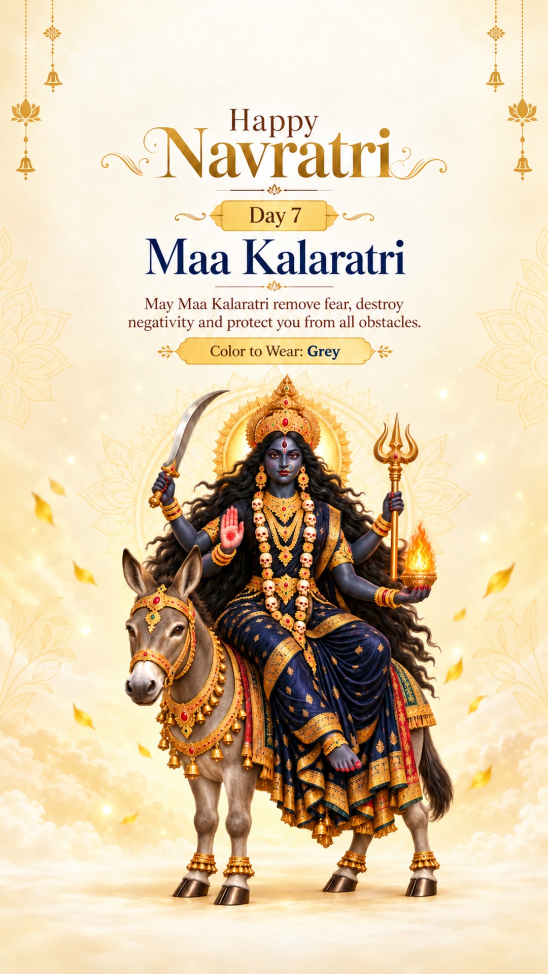 Navratri Day 7 (Kalaratri Puja) - Navratri Day 7 (Kalaratri Puja) Invitation Template by Reel Invite
