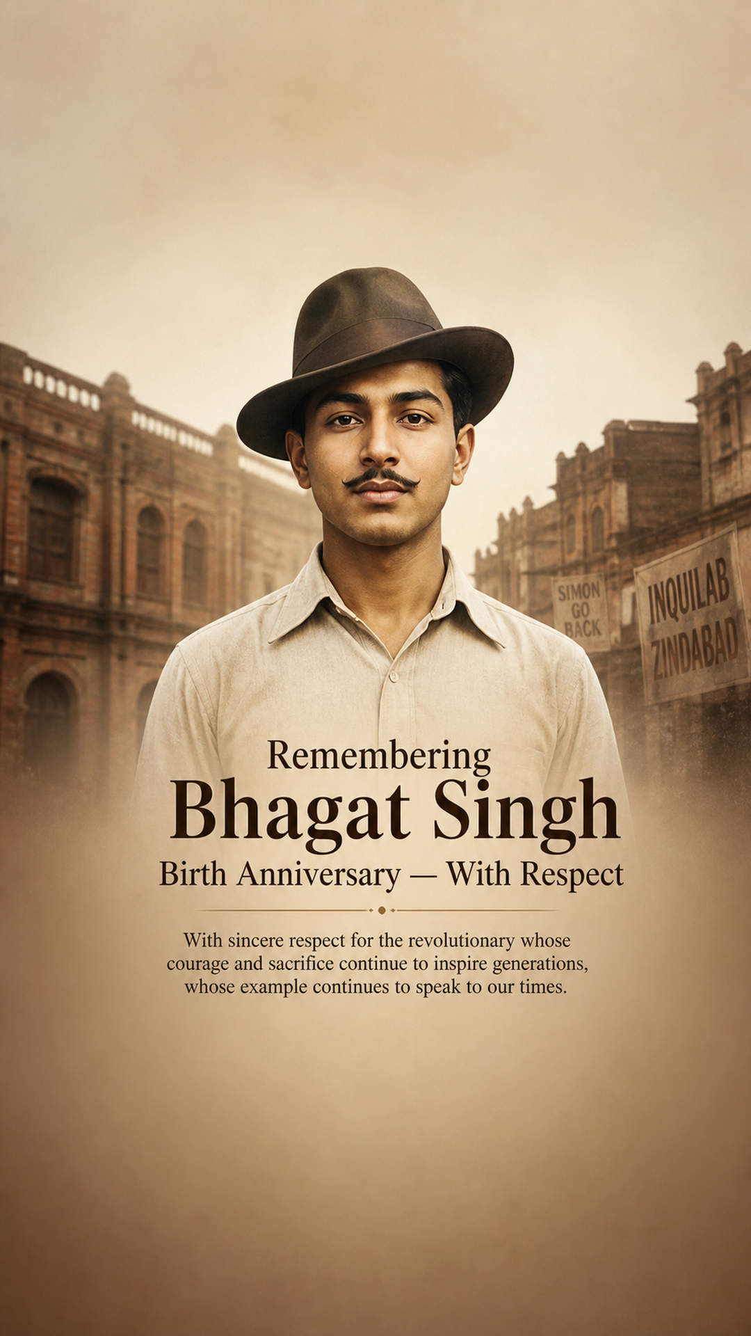 Bhagat Singh Birth Anniversary - Bhagat Singh Birth Anniversary Invitation Template by Reel Invite