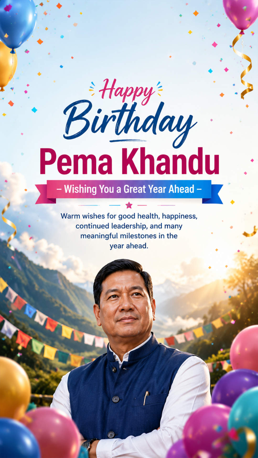 Pema Khandu Birthday - Pema Khandu Birthday Invitation Template by Reel Invite