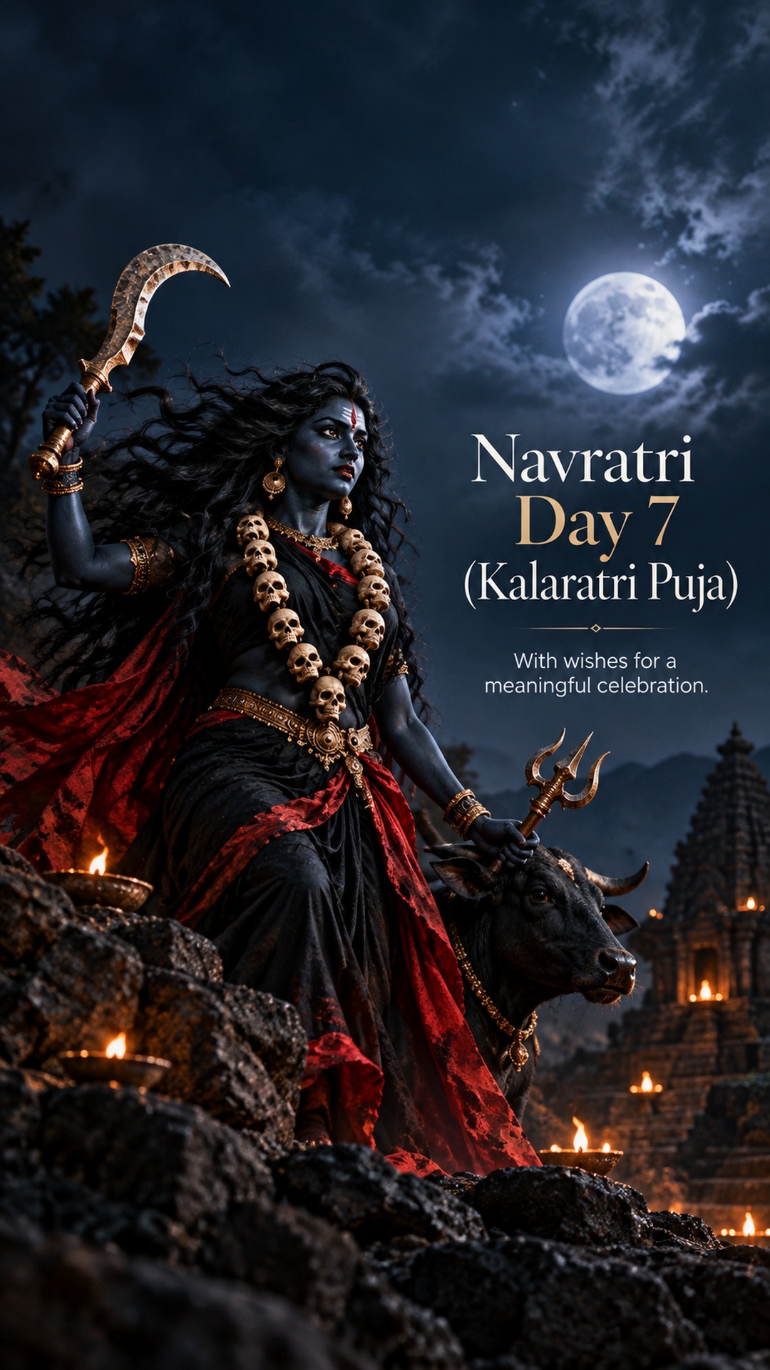 Navratri Day 7 (Kalaratri Puja) - Navratri Day 7 (Kalaratri Puja) Invitation Template by Reel Invite