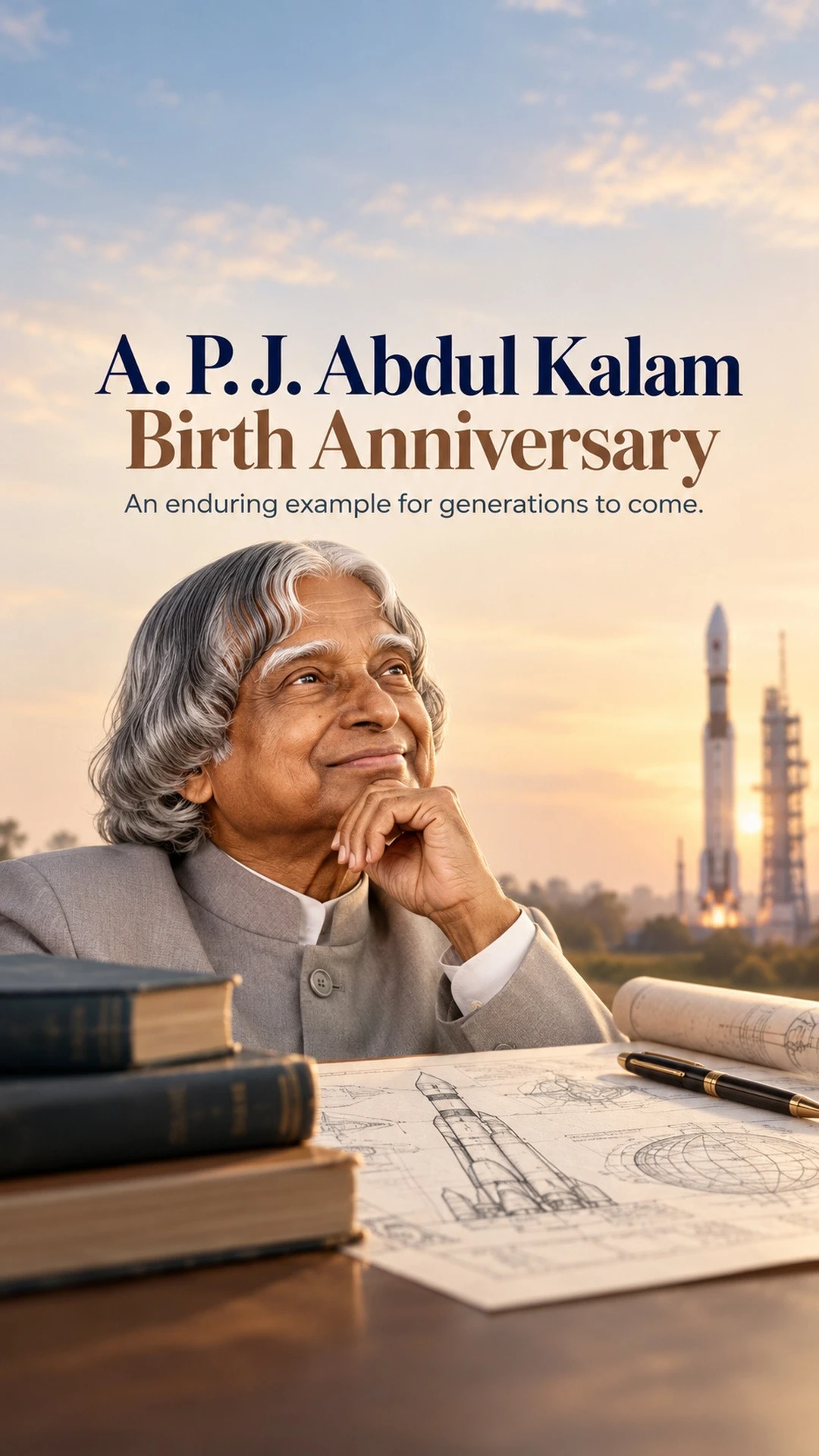 A. P. J. Abdul Kalam Birth Anniversary - A. P. J. Abdul Kalam Birth Anniversary Invitation Template by Reel Invite