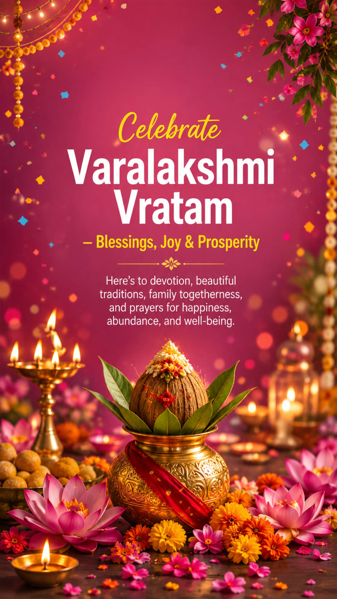 Varalakshmi Vratam - Varalakshmi Vratam Invitation Template by Reel Invite