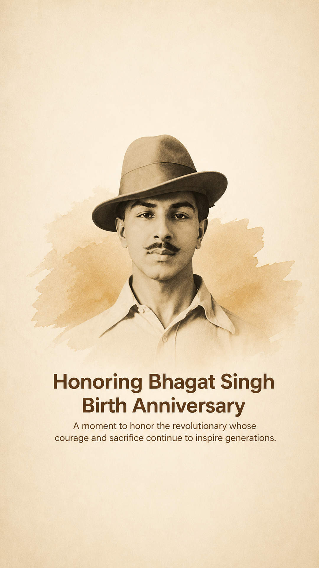 Bhagat Singh Birth Anniversary - Bhagat Singh Birth Anniversary Invitation Template by Reel Invite