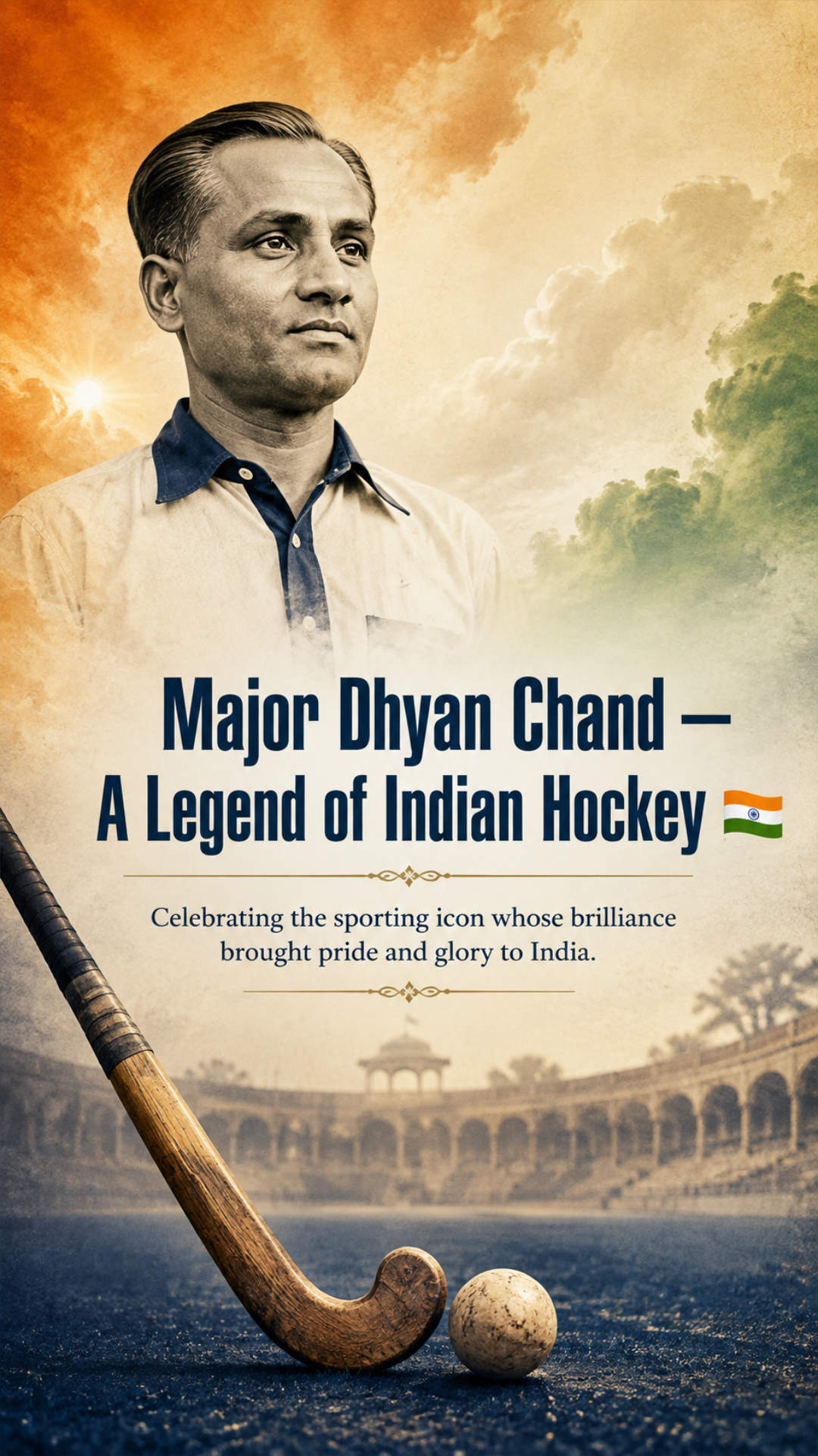 Major Dhyan Chand Birth Anniversary - Major Dhyan Chand Birth Anniversary Invitation Template by Reel Invite