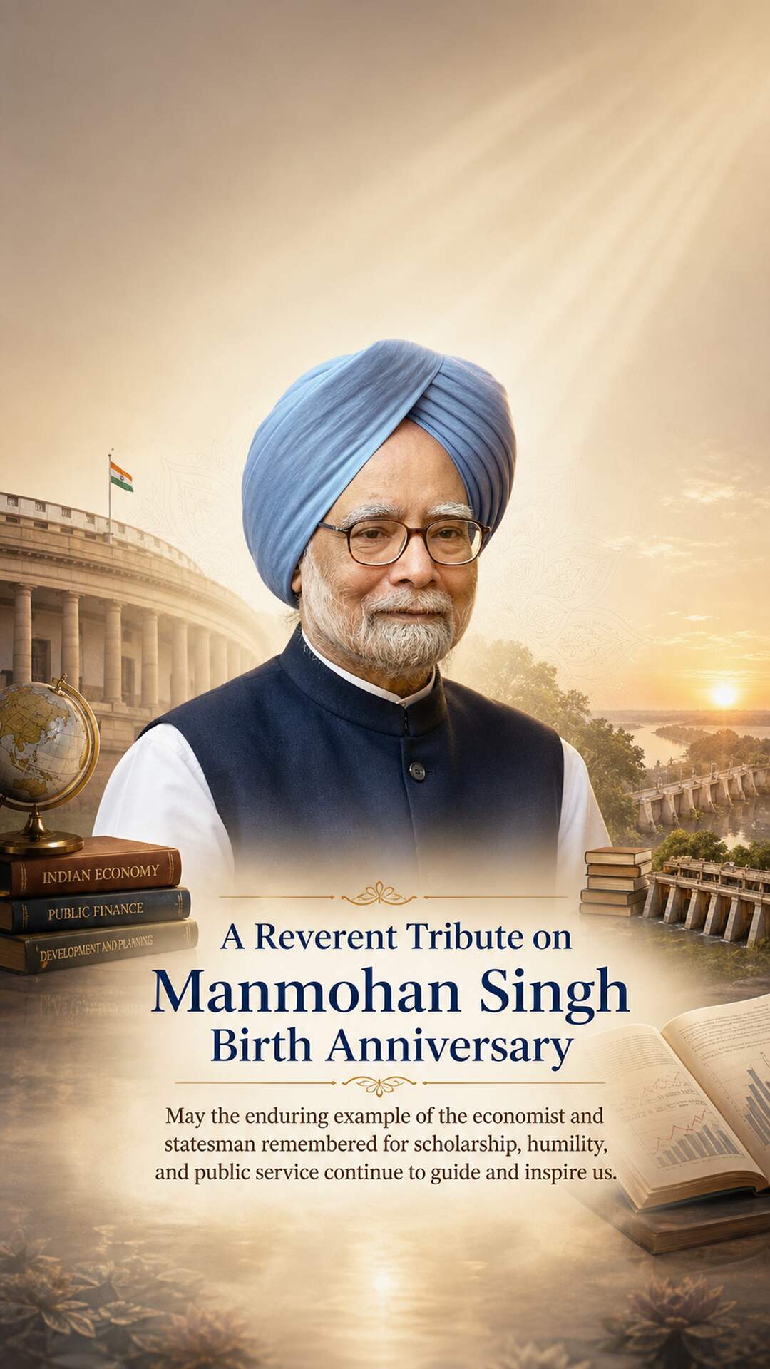 Manmohan Singh Birth Anniversary - Manmohan Singh Birth Anniversary Invitation Template by Reel Invite