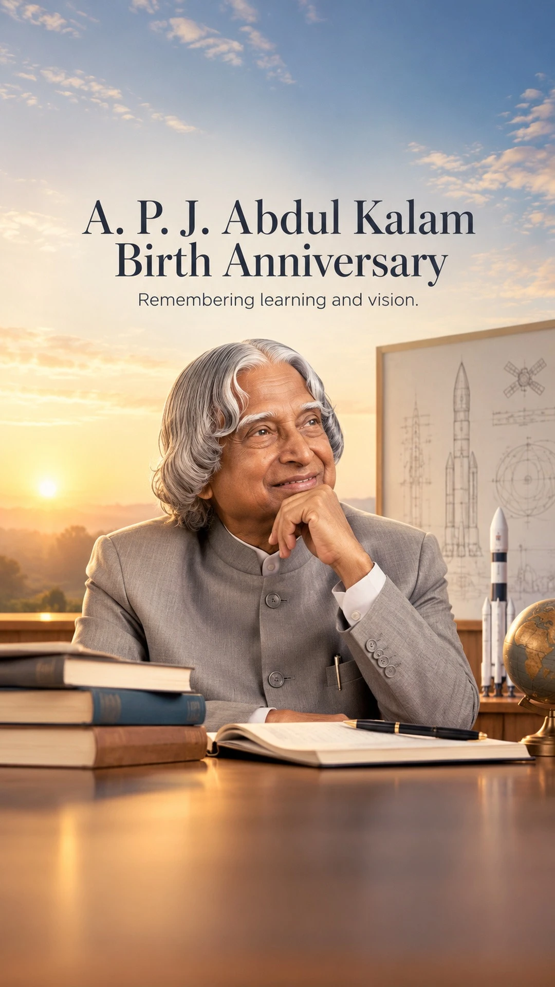 A. P. J. Abdul Kalam Birth Anniversary - A. P. J. Abdul Kalam Birth Anniversary Invitation Template by Reel Invite