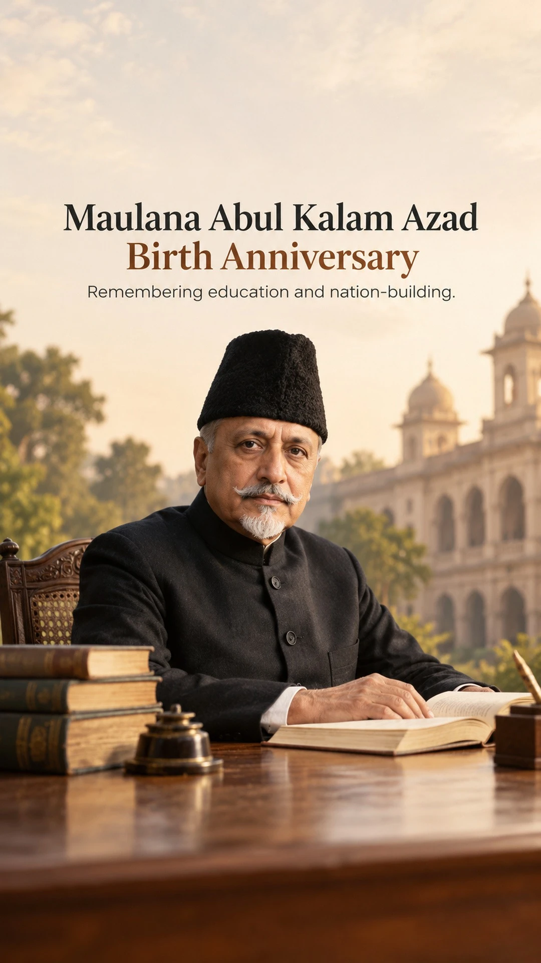 Maulana Abul Kalam Azad Birth Anniversary - Maulana Abul Kalam Azad Birth Anniversary Invitation Template by Reel Invite