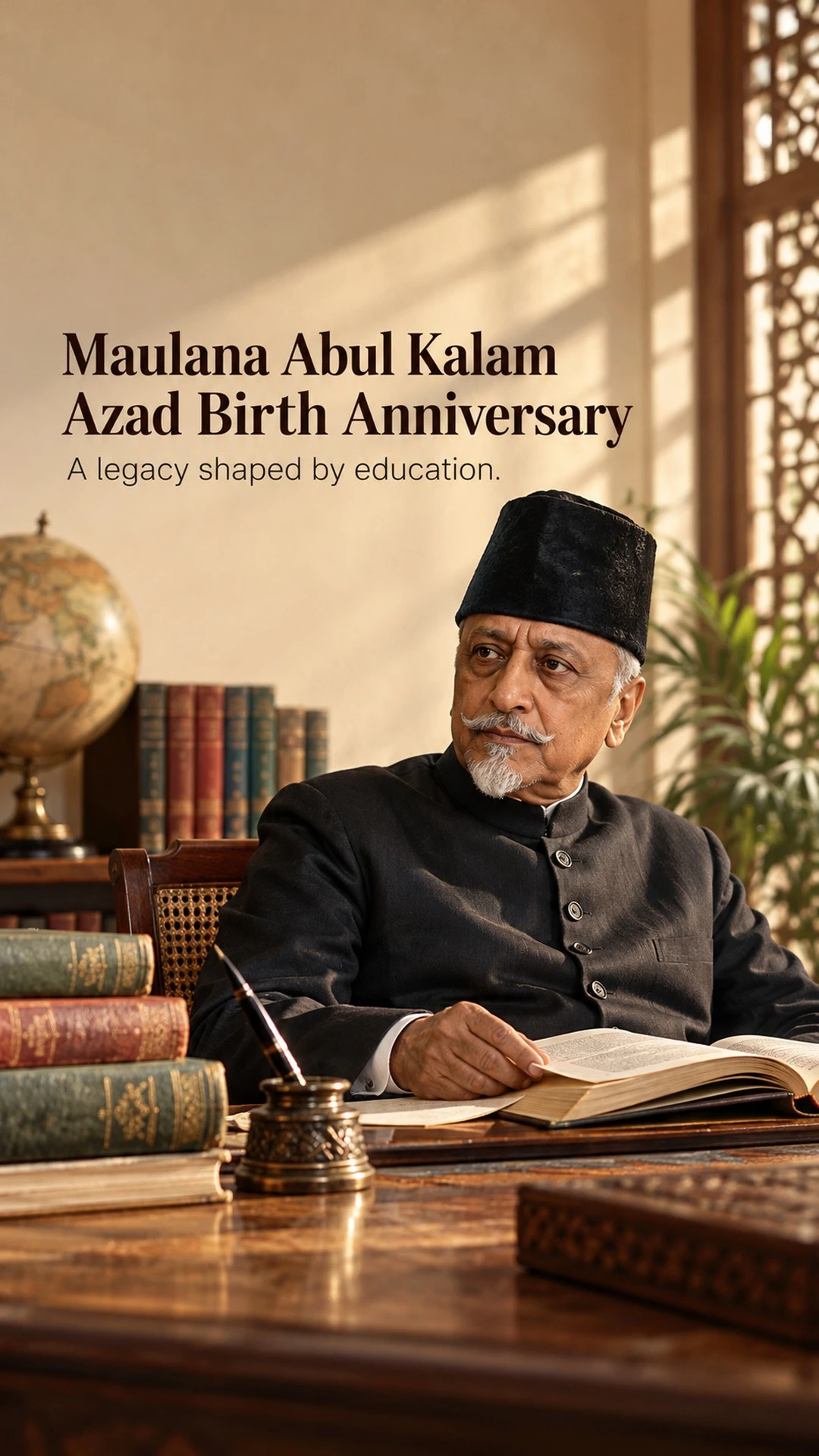 Maulana Abul Kalam Azad Birth Anniversary - Maulana Abul Kalam Azad Birth Anniversary Invitation Template by Reel Invite