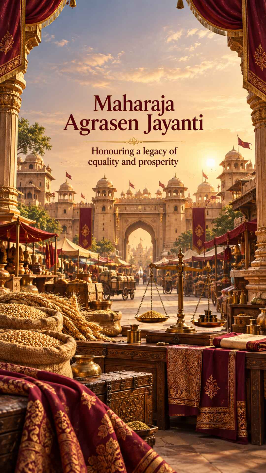 Maharaja Agrasen Jayanti - Maharaja Agrasen Jayanti Invitation Template by Reel Invite