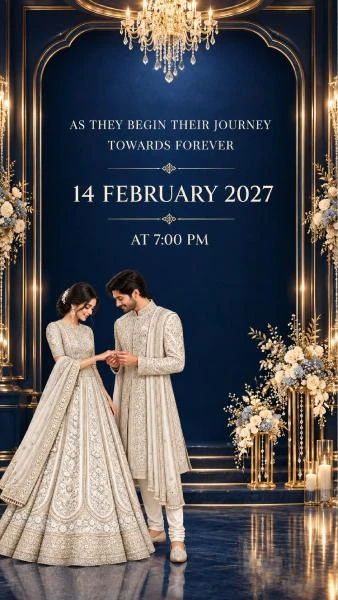 Royal Blue Wedding Invitation Invitation by ReelInvite