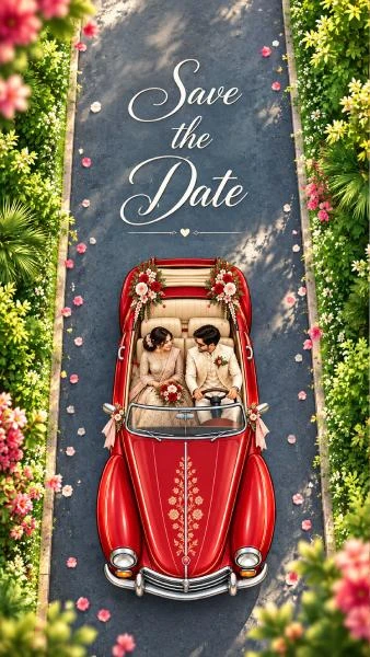 Car Ride Save the Date Invitation Invitation by ReelInvite