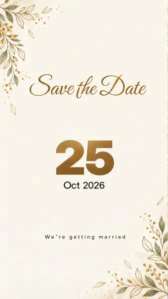 Minimal Indian Save the Date Invitation Invitation by ReelInvite